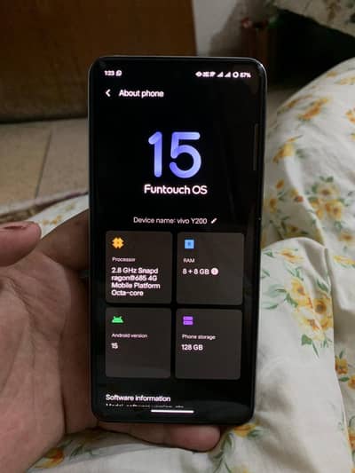 vivo y200  with box charger 10/10