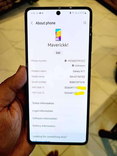 Galaxy A71 (8GB/128GB) Pta Approved Official Samsung