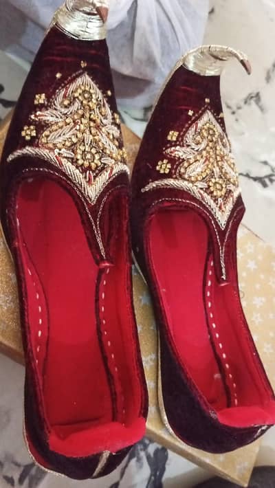 footwear, groom khussa, mehroon color shoes , wedding footwear