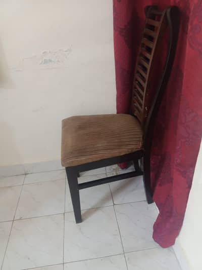 wooden dining table with 6 chairs