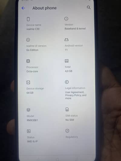 Realme c30 4+64 gb with orignal charger