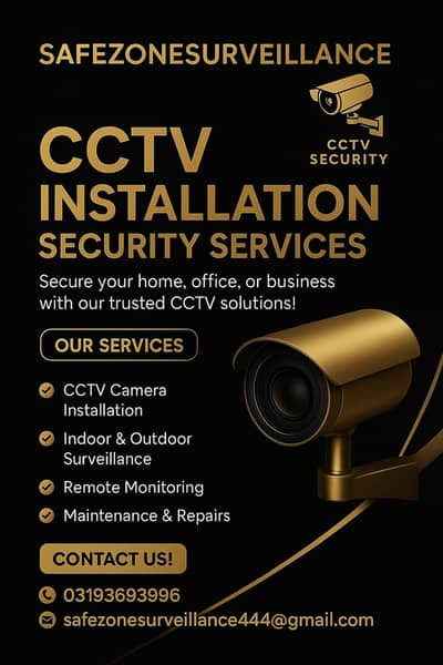Cctv cameras Installation, maintenance, and troubleshooting works