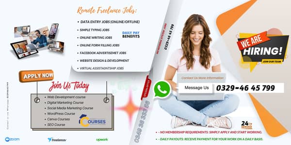 Part Time /Full Time Online Data Entry Job. / Form Filling Jobs / Copy