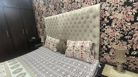 Bed with dressing table