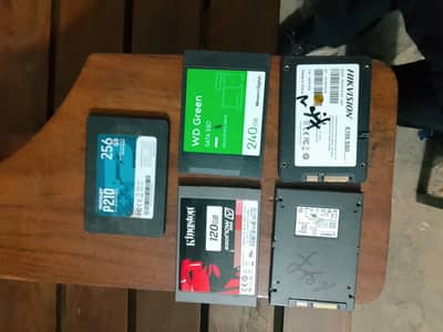 SSD 256Gb , 240Gb,128Gb  100%healthy,WD Green,,kingstone,hikvision