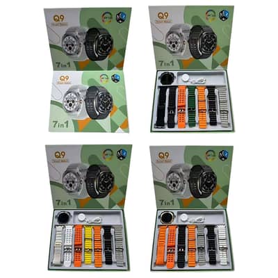Q9 7-in-1 watch – Round Multi-Style Straps Brand New Delivery Also Av