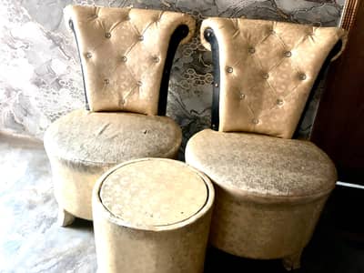 Coffee Sofa Set that includes 2 rattan sofa chairs + 1 coordinating ot
