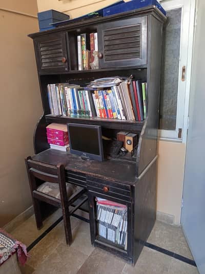 Book shelves cum computer table pure wood