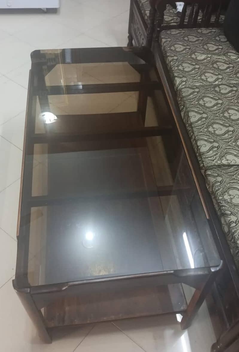 Solid wood glass table 1
