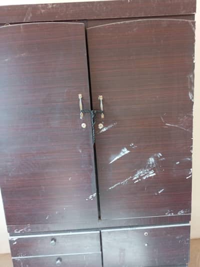 2 door wardrobe, iron stand