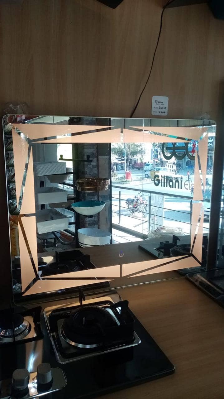 wall mirror with panel touch light 0