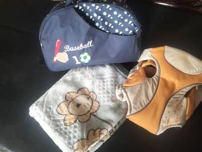 Baby Travel Bag with blanket and baby carrier