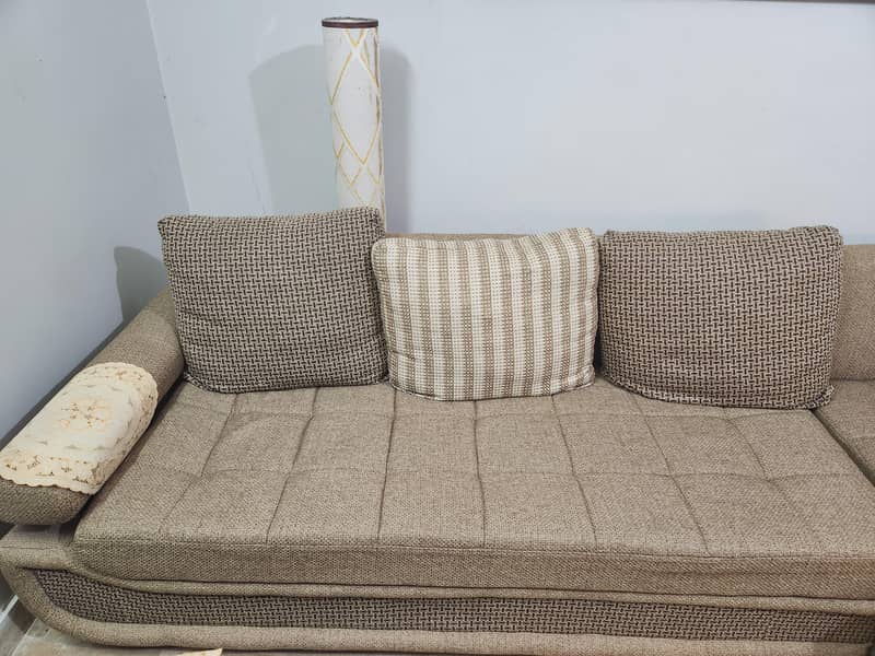 L Shape Sofas Jute Fabric 1