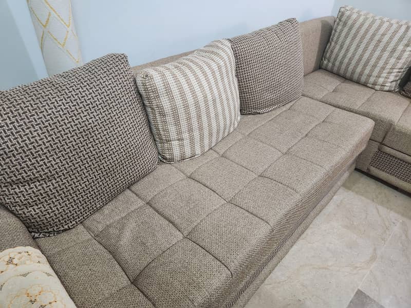 L Shape Sofas Jute Fabric 4