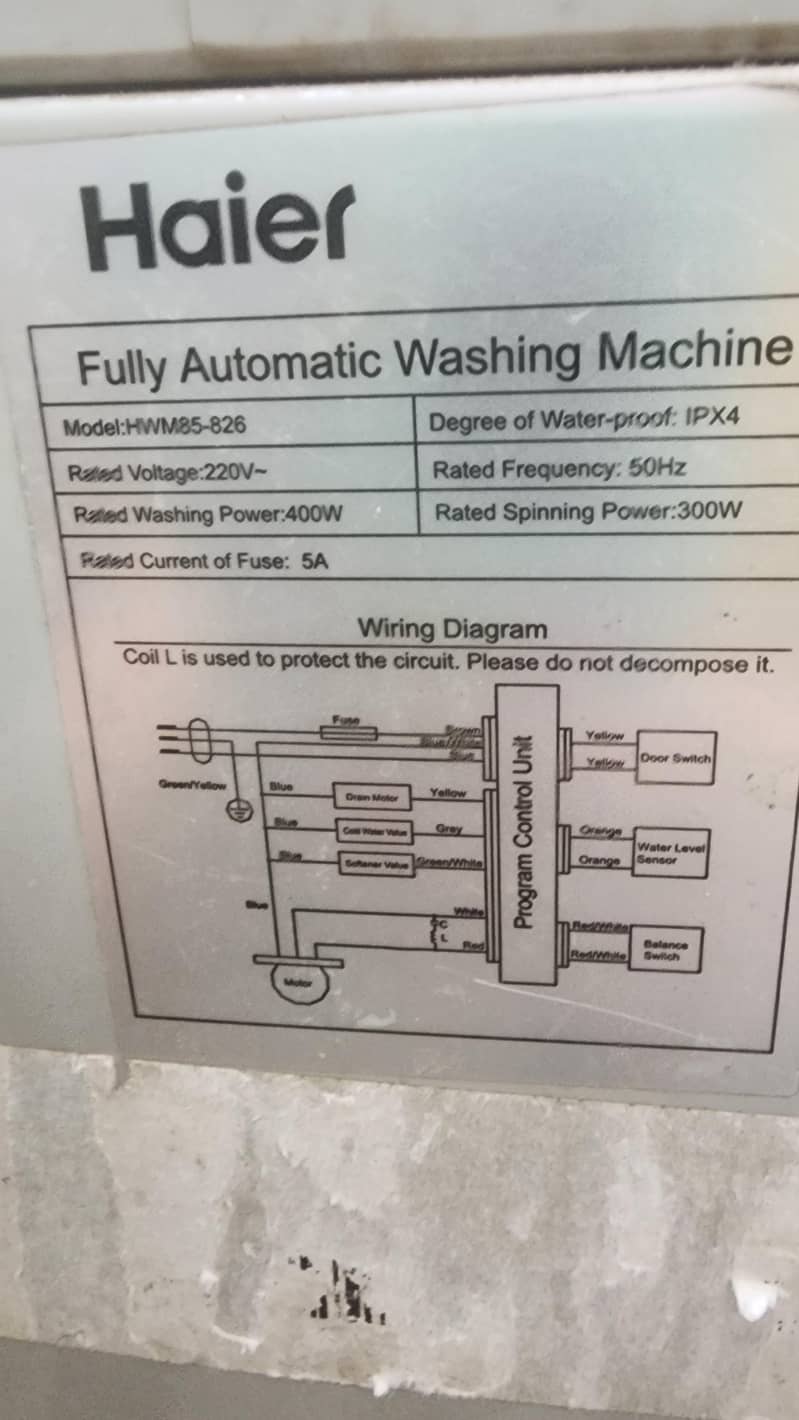 Automatically haier washing machine 10
