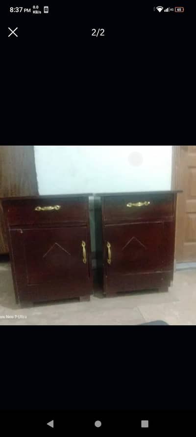 Two Wooden Side Tables.