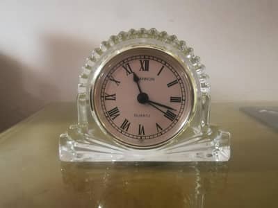 Crystal Glass Desktop Time Piece Clock