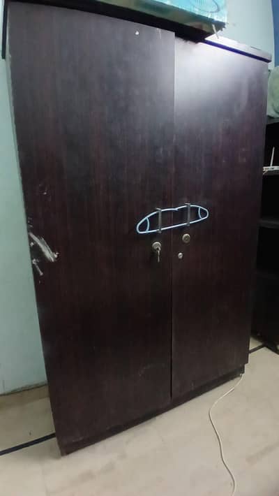 brown wood wardrobe