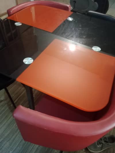 Glass Table dining table with stylish sofa  chairs glass table