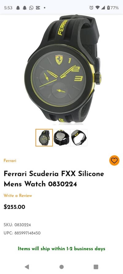 Ferrari sports watch