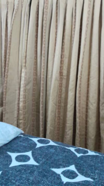 Cotton jacquard curtains pair (2pcs)