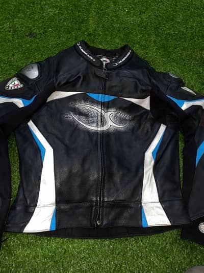 Biker safety full suite Leather Jacket Trauser