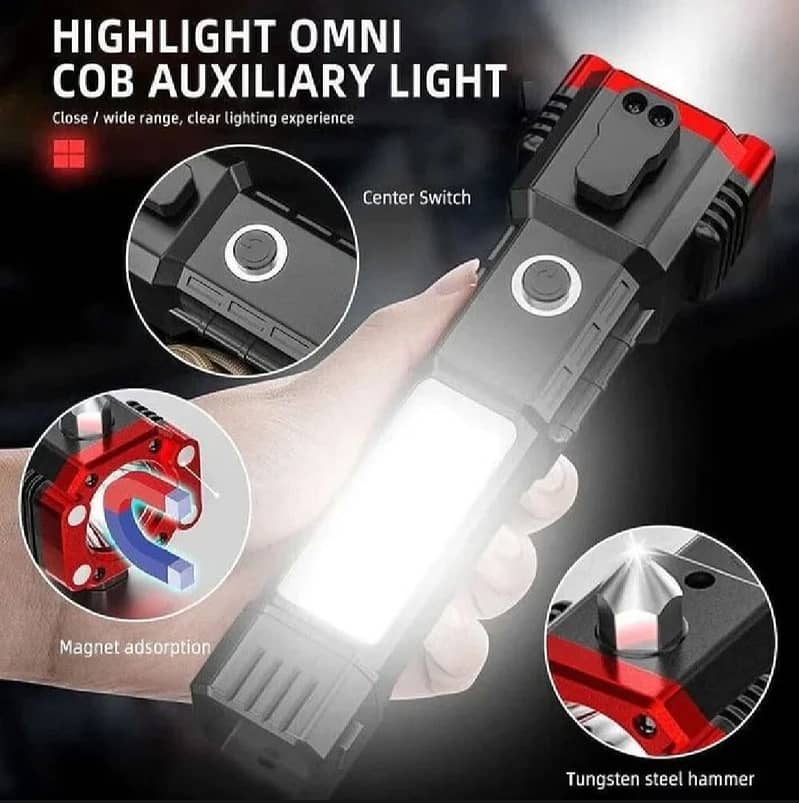 Multifunction 8in1 Portable LED Flashlight 0