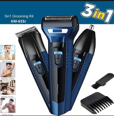 3 in 1 Rechargeable Hair Clipper, Shaver & Beard Trimmer for Men