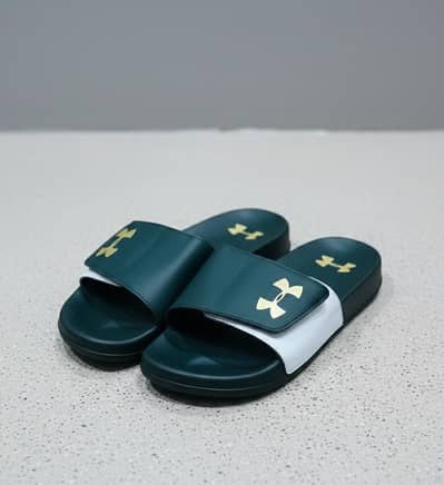Under Armour Gold Logo Slides Sandals