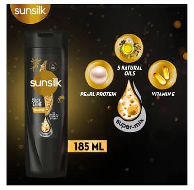 SUNSILK BLACK SHINE SHAMPOO  FO SAMOOTH  & SHINY BLACK  HAIR