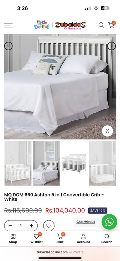 Zubaida’s Baby cot | wooden cot | kids bed | crib | coat | 5 in 1