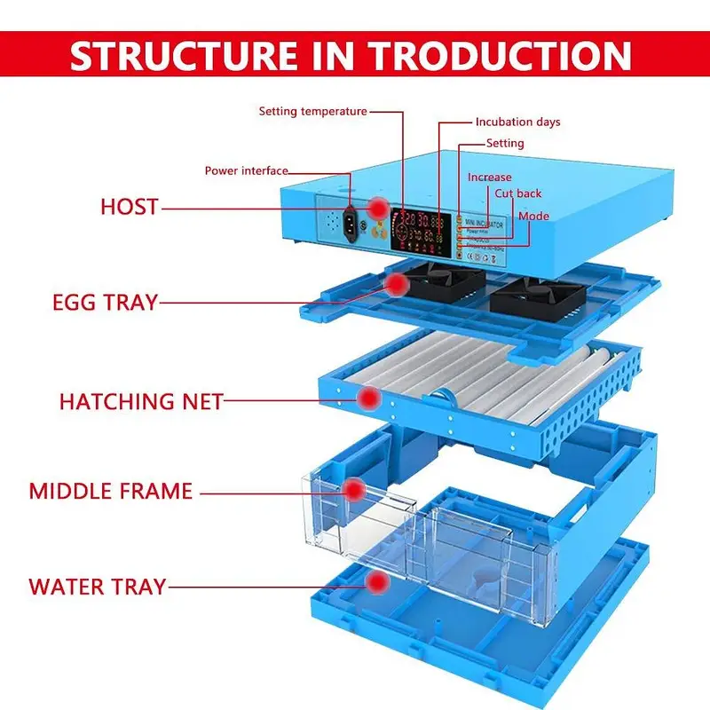 64 Eggs incubator | Hatching machine | automictic incubator | Brooder — photo 4