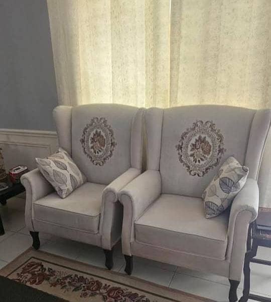 high back sofa pair 0