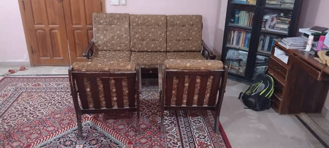 Sofa set 5 Seater oak wooden good condition 03453183716