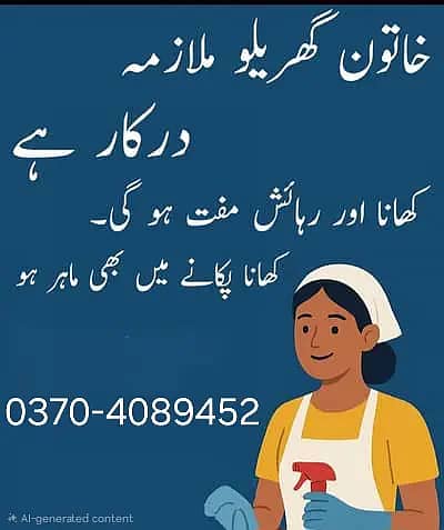 House Maid, Kaam Wali, Maid Job