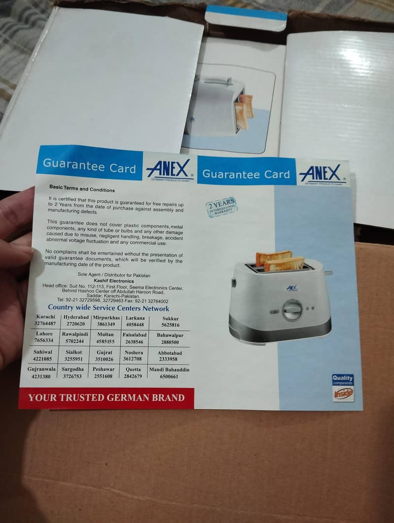 Anex 2 slice toaster 1