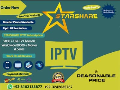 Starshare iptv 03102133877 free trail