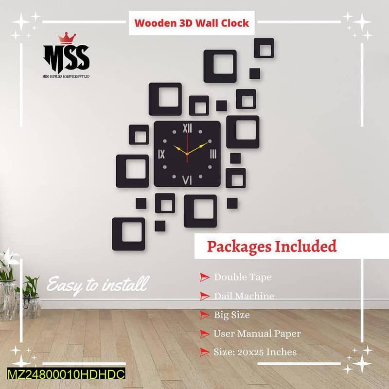 Modern Laminated Wall Clock With Backlight – Premium Design – Rs 1600 ...