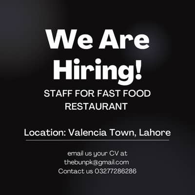 Hiring staff for fast food restaurant