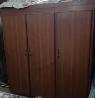 3 Section, 1 Piece Wooden Almirah