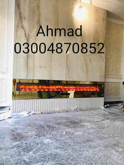 Fire place-Electric fireplace-Wpc wallpanel-media wall-Gas fireplace