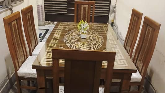 ANTIQUE - DINING TABLE - 6 CHAIRS DINING TABLE