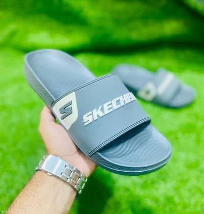 Men's Casual Rubber Slide Slippers - 1 Pair in Grey