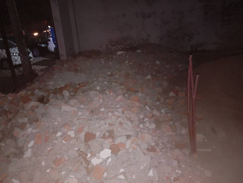 Cemented wall crushed material 0