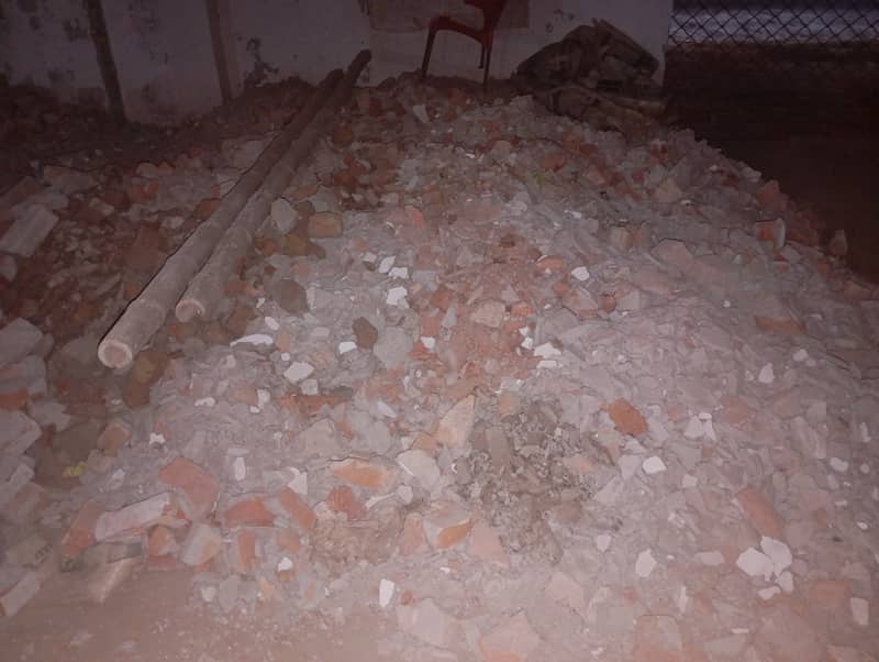 Cemented wall crushed material 2