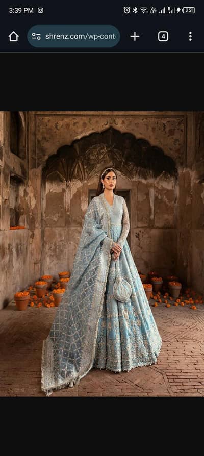 Ocen Blue Heavy Embrioded Designer Frock