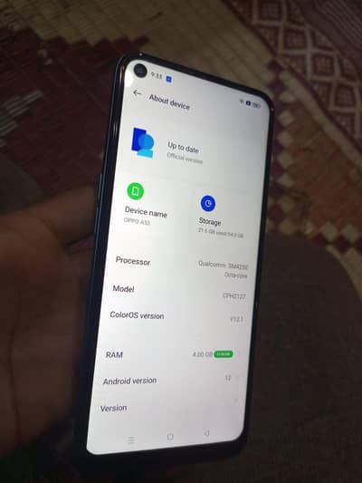 Oppo A53 Camra phone 4+3 gb   64gb