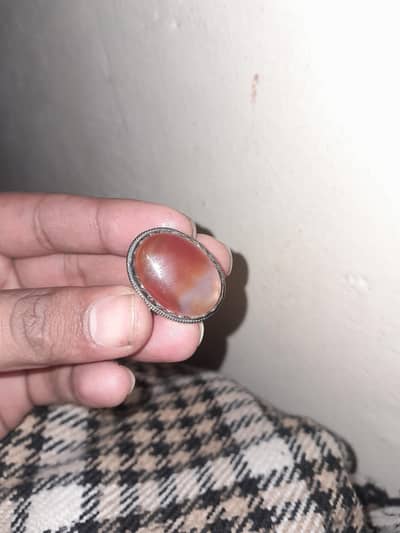 pure red haqiq 0.5 tola chandi ring in good condition