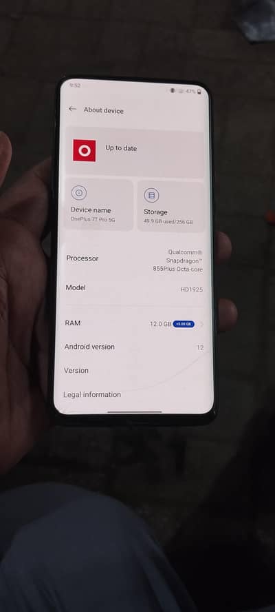 oneplus 7t Pro mclaren edition 12(+12 GP ram 256 GP rom pta approved