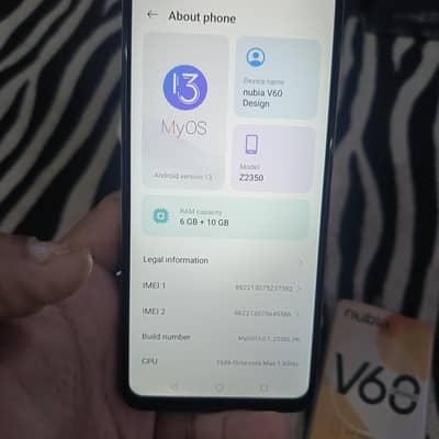 ZTE Nubia v60 design